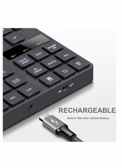 Generic Numeric Keypad, Ultra-Silent External Numeric Pad,USB Rechargeable Number Pad Keyboard with 35 Keys for Ma cbook,Android, Windows(Black)  - Image 3