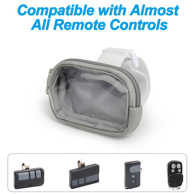 Homakover Garage Door Opener Holder For Visor  Carrying Case For Universal Garage/Gate Door Opener Remote  Adjustable Visor Bag Gate Clicker Holder For Cars  Compatible With Liftmaster Sears Chamberlain (Gray) - Image 2