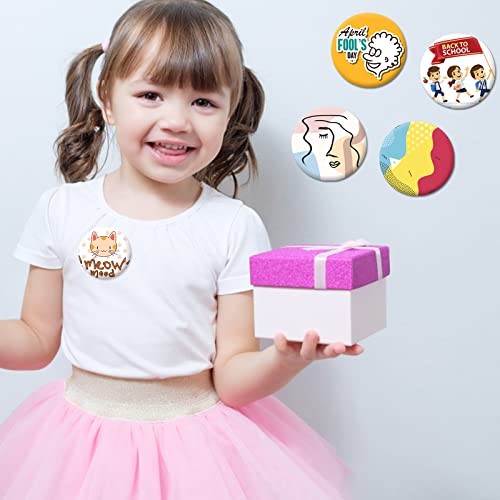 ArtCute 150 Pcs 58mm/2.28inch Blank Buttons Making Supplies Badge Parts, Round Button Pin Badge Blanks Set for Button Maker Machine, Includes Metal Buttons Pin Back Cover, Metal Cover & Clear Film(50 Set) - Image 5