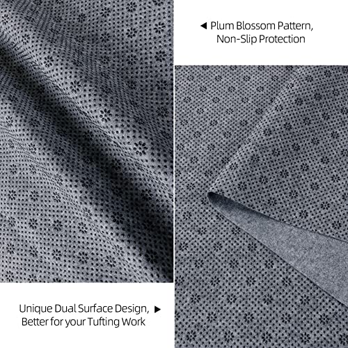 ROCKY&CHAO 79"x59" Tufting Cloth with Yellow Marked Lines for Rug Tufting, 70"x39" Non-Slip Backing Felt Cloth for Tufted Rugs, Monk Cloth Rug Tufting Kit for Tufting Gun, Punch Needle, Rug Hooking - Image 3