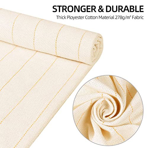 ROCKY&CHAO 79"x59" Tufting Cloth with Yellow Marked Lines for Rug Tufting, 70"x39" Non-Slip Backing Felt Cloth for Tufted Rugs, Monk Cloth Rug Tufting Kit for Tufting Gun, Punch Needle, Rug Hooking - Image 2