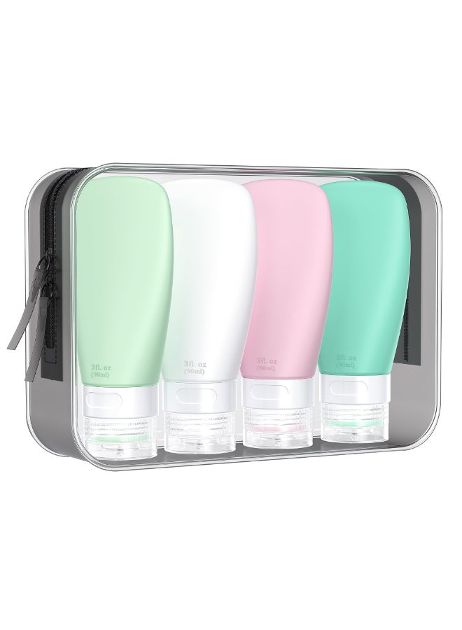 INSFIT Travel Bottles TSA Approved 3oz Leak Proof Containers for Toiletries BPA Free Refillable Accessories 4 Pack - Image 3