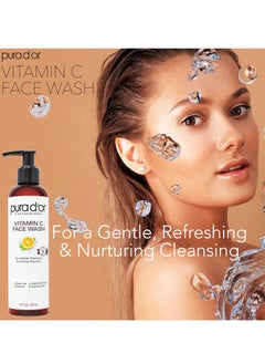 Pura d'or PURA D'OR 8 Oz Vitamin C Face Wash - Antioxidant Rich Facial Cleanser For Radiant Glow & Even Skin Tone - Gentle, Refreshing, Nurturing, Hydrating - Sulfate & Paraben Free - All Skin Types  - Image 3