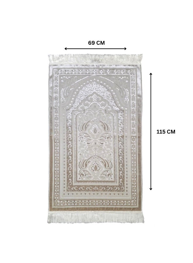 Museum Luxurious Soft Velvet Prayer Mat – Turkish Islamic Sajadah for Men & Women, Lightweight & Comfortable. - Image 5