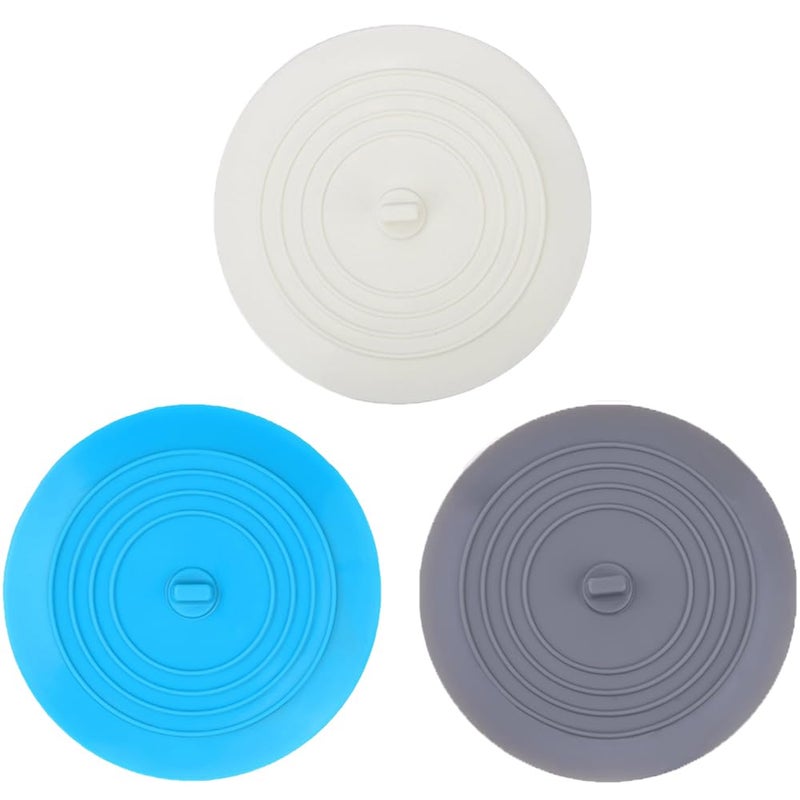 V-TOP Bathtub Drain Stopper 3 Pack VTOP 5inch Tub Stopper Bathtub Drain Cover Silicone Bath Tub Plug Essentials Flat Suction for Kitchen Bathroom Laundry Accessories