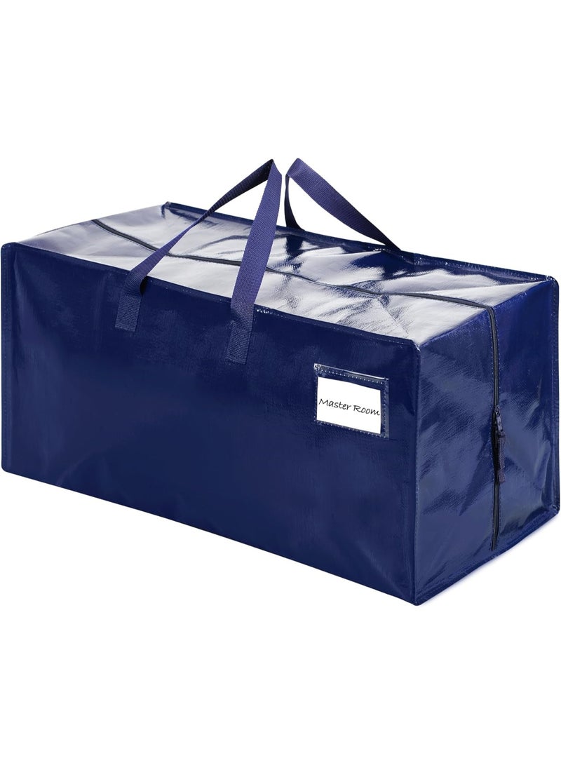 2 Pack Heavy-Duty Extra Large Moving Bags W/Backpack Straps, Moving House Essentials, Strong Handles & Zips, Clothes Storage, Packing, Laundry Bags, Reusable and Sustainable (Blue, 2 Pack) - Image 3