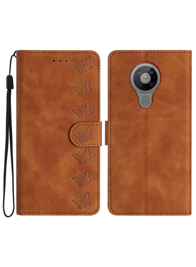 S-TOP Case For Nokia 5.3 Seven Butterflies Embossed Leather Phone Case - Image 1