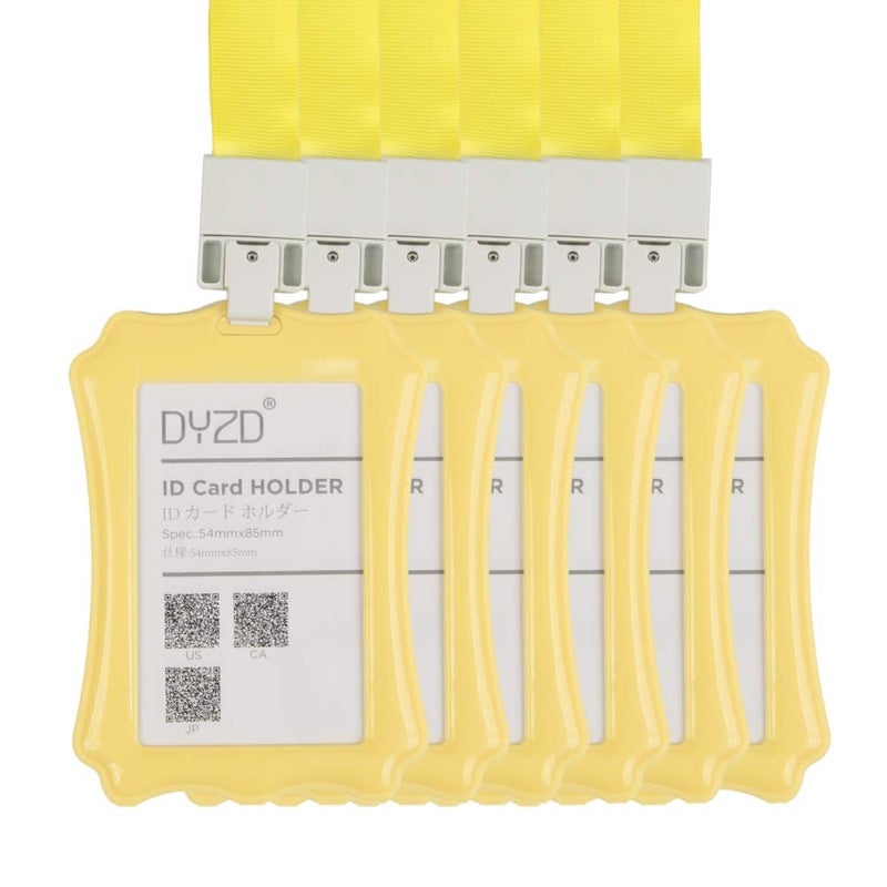 DYZD Hard Plastic Badge Holders ID Card Holders Waterproof ID Holders with Lanyards ID Badge Card Holders (Yellow,2 PCS) - Image 4
