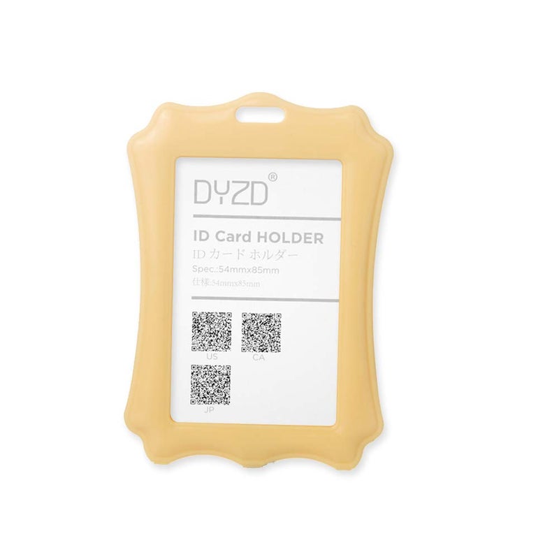DYZD Hard Plastic Badge Holders ID Card Holders Waterproof ID Holders with Lanyards ID Badge Card Holders (Yellow,2 PCS) - Image 2