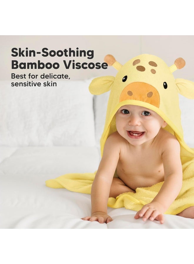 KeaBabies Baby Hooded Towel - Viscose Derived from Bamboo Baby Towel, Toddler Bath Towel, Infant Towels, Large Hooded Towel, Soft Baby Towels with Hood for Girls, Babies, Newborn Boys (Giraffe) - Image 3