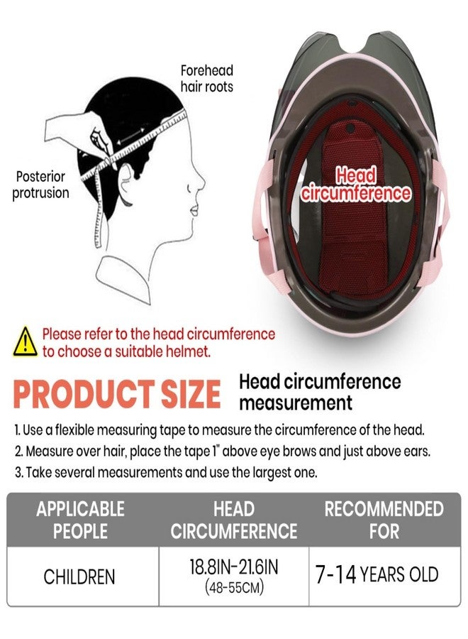 Proberos® Kids Bike Scooter Safety Helmet for 7-14 Year, with UV Protection Visor Adjustable Chin Strap, Anti-Impact Cushioning, Cartoon Bunny Ear Unicorn Bicycle for Girls & Boys - Pink - Image 2