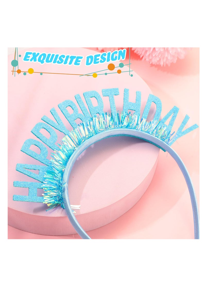 SYOSI - Happy Birthday Hat, Birthday Crowns for Girl Women Glitter Birthday Headband, Sweet Birthday Tiara Headpiece for Birthday Party Decorations Supplies, Costume Accessories (5 Colors) (15 Pcs) - Image 1
