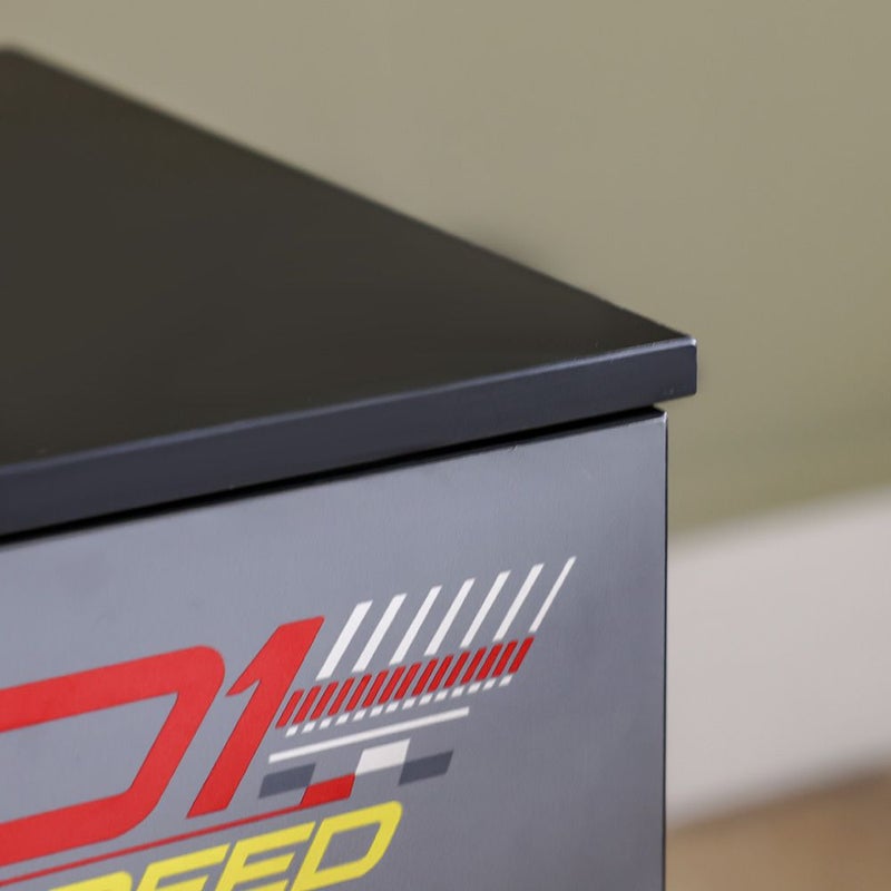 DANUBE HOME خزانة رينجر بأربعة أدراج | منظم تخزين متعدد الوظائف | خزانة أدراج موفرة للمساحة | أثاث بتصميم عصري لغرفة النوم أو غرفة المعيشة L46xW42xH80cm - أسود ورمادي - Image 5