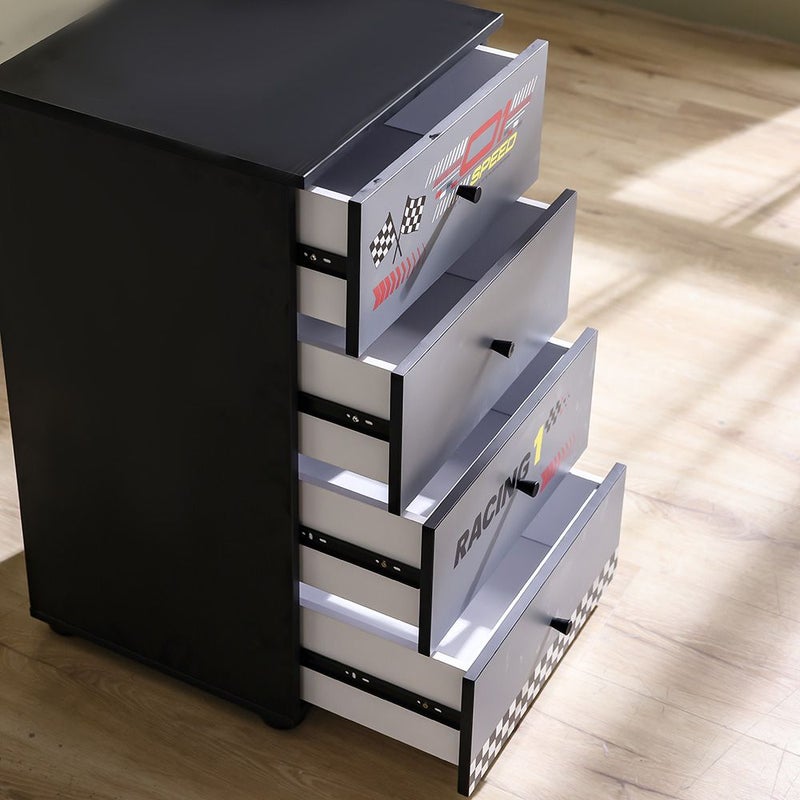 DANUBE HOME خزانة رينجر بأربعة أدراج | منظم تخزين متعدد الوظائف | خزانة أدراج موفرة للمساحة | أثاث بتصميم عصري لغرفة النوم أو غرفة المعيشة L46xW42xH80cm - أسود ورمادي - Image 2