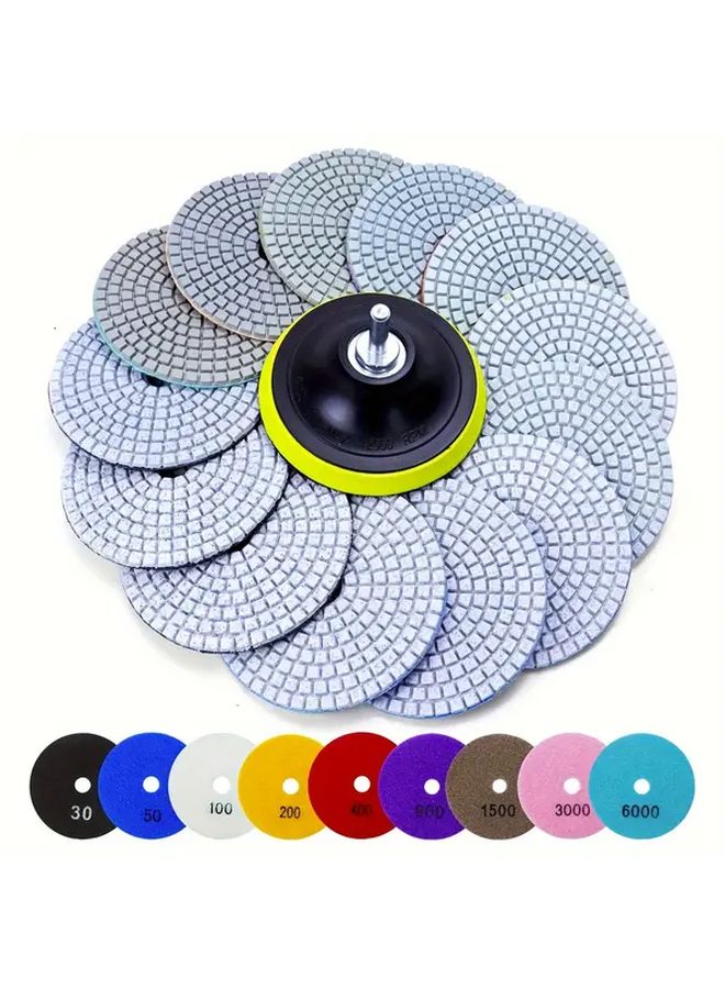 12pcs 4 Inch Wet Dry Granite Stone Polishing Pads 50 6000 Grit For Concrete Marble Quartz - Image 5