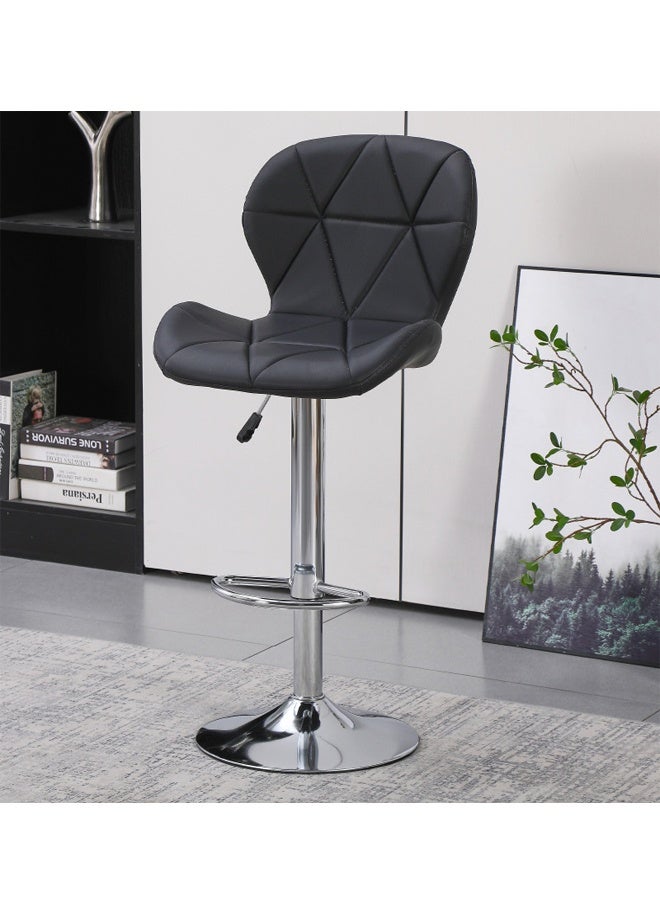Bar Stool Height Adjustable, Bar Chairs 360°Swivel Kitchen Stool, Modern Counter High Chairs with Metal Footrest, Armless PU Leather Barstools for Kitchen Home Office Coffee - Image 1