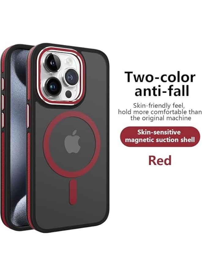 Case Compatible with Magsafe, iPhone 13 Pro Max Phone Case,Translucent Matte Shockproof Women Men Girl Protective Case Cover for iPhone 13 Pro Max 6.7"(Red) - Image 2