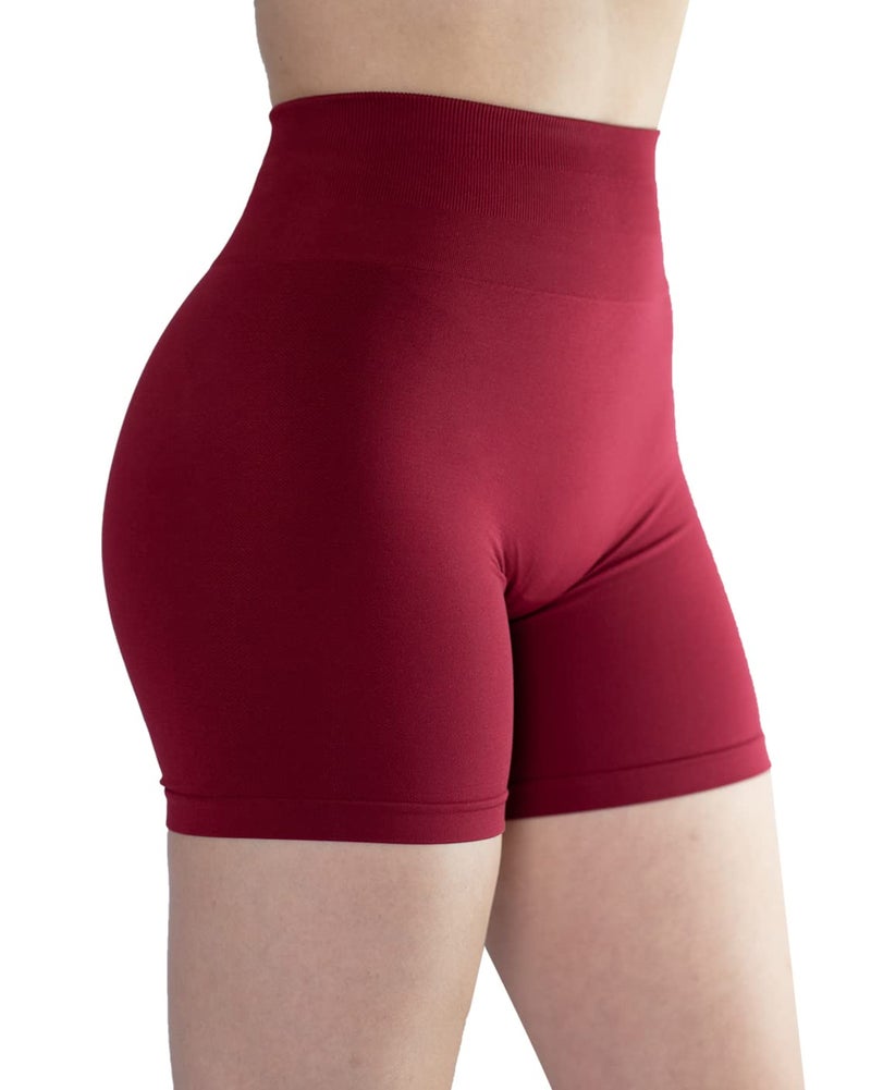 AUROLA Intensify Workout Shorts for Women Seamless Scrunch Short Gym Yoga Running Sport Active Exercise Fitness Shorts(S,Deep Red) - Image 5