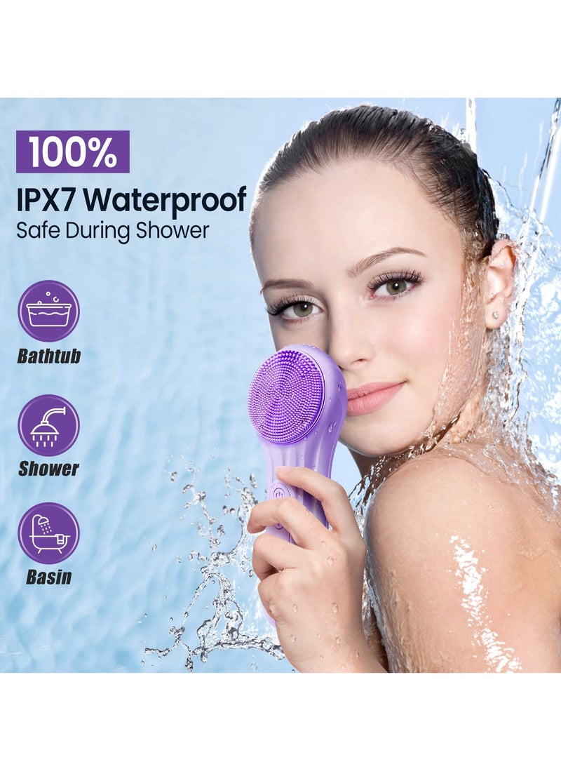 Prime by javaudan - Face Scrubber Silicone Electric Facial Cleansing Brush Skincare Tools with Magnet Charger for Deep Cleaning Gentle Exfoliating Massaging Waterproof - Image 1