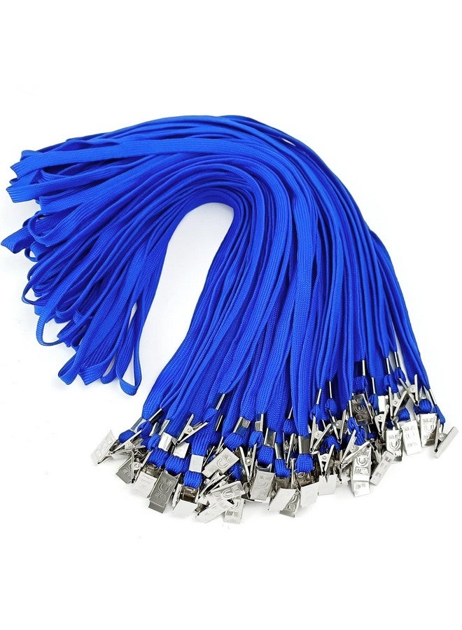 Korty Blue Nylon Lanyard, 50Pcs Bulk with Bulldog Clip, Badge Holder for ID, Neck Flat Lanyard for Events, School, Concerts, Trade Shows - Image 1