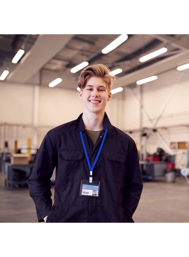 Korty Blue Nylon Lanyard, 50Pcs Bulk with Bulldog Clip, Badge Holder for ID, Neck Flat Lanyard for Events, School, Concerts, Trade Shows - Image 3