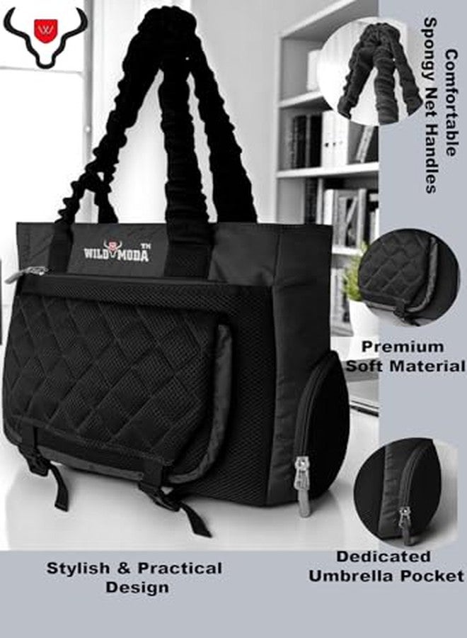 WILD MODA Spacious & Stylish Shoulder Bag - Perfect for Work or Travel (Black) - Image 4