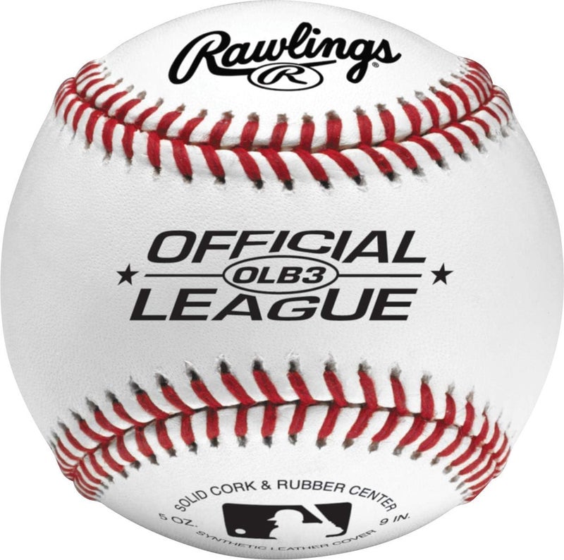 Rawlings كرات بيسبول رسمية للاستخدام الترفيهي | للشباب | حقيبة من 12 | OLB3BAG12 | 12 قطعة - Image 1