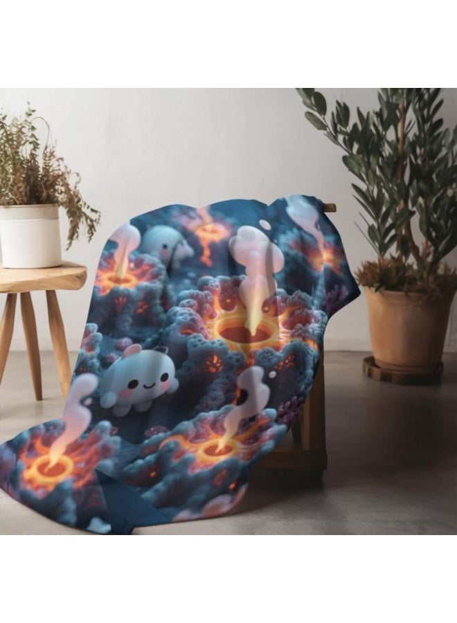 عام بطانية رقيقة من الفانيلا الكرتونية للأطفال أو الطلاب (دافئة ومريحة ومناسبة للنوم والألعاب) 100 سم * 150 سم - 303 - Image 4