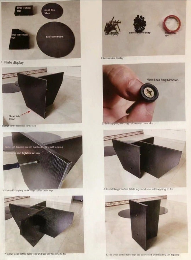 C&C Home متعددة الوظائف الحديثة الحد الأدنى تصميم الزجاج العلوي دائم الشكل الهندسي إطار خشبي طاولة القهوة طاولة مركزية لغرفة المعيشة غرفة نوم أثاث المكاتب المنزلية 70x70x30 سم - Image 5