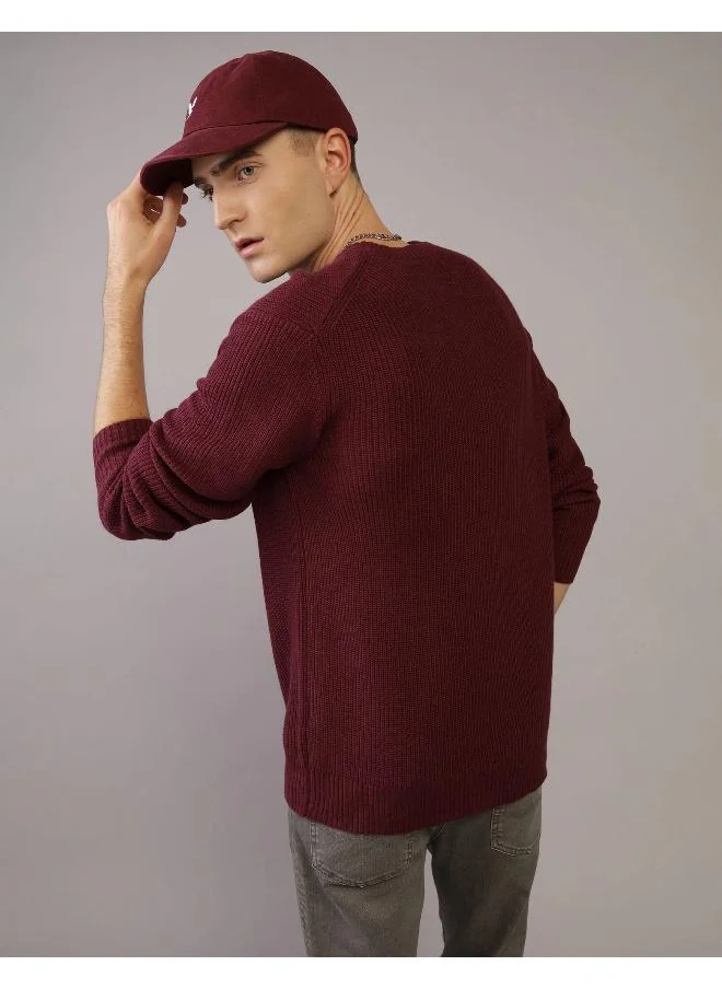 امريكان ايجل AE Waffle Crew Neck Sweater