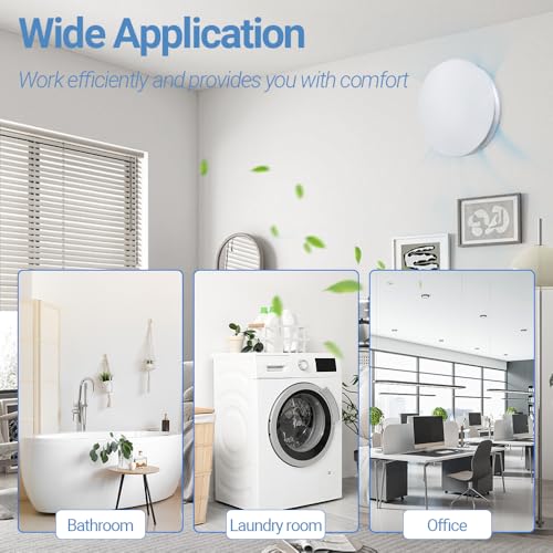 WiseWater Bathroom Round Exhaust Fan, 110V ac 140CFM 6'' Duct 8.3" Panel ABS Vent Fan Wall-mounted Extractor Fan with Accessories for Bathroom, Laundry Room, Office - Image 4