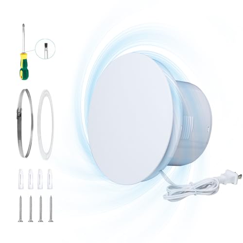 WiseWater Bathroom Round Exhaust Fan, 110V ac 140CFM 6'' Duct 8.3" Panel ABS Vent Fan Wall-mounted Extractor Fan with Accessories for Bathroom, Laundry Room, Office - Image 1