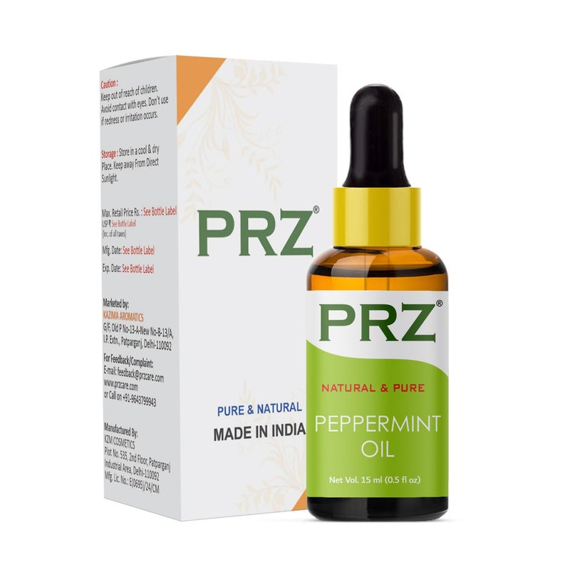 PRZ Peppermint Essential Oil - Pure Natural & Therapeutic Grade Oil for Aromatherapy Body Massage, Skin Care & Hair Care, 15 ml - Image 5