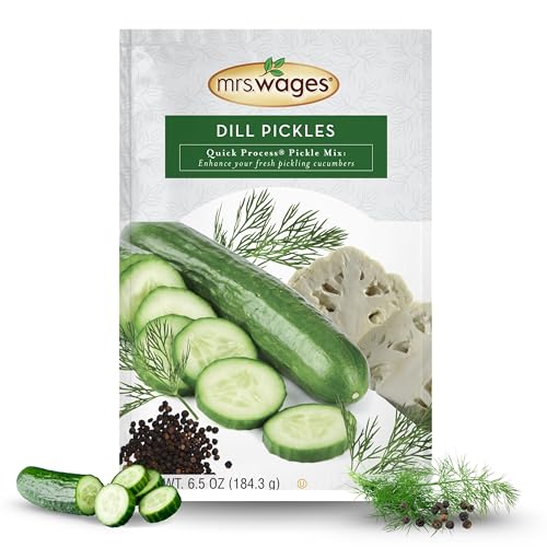 Mrs. Wages Quick Process Dill Pickle Mix, Quick and Easy, Simple-To-Use, Traditional Pickle Flavoring, Enhance Your Pickling Cucumbers, 6.5 oz Packet (Value Pack Of 6) - Image 1