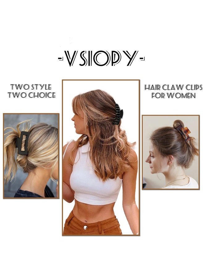 Vsiopy 6 قطع مشابك شعر مربعة غير لامعة متوسطة وكبيرة للنساء: تصفيف متعدد الاستخدامات للشعر الكثيف والرقيق - Image 2