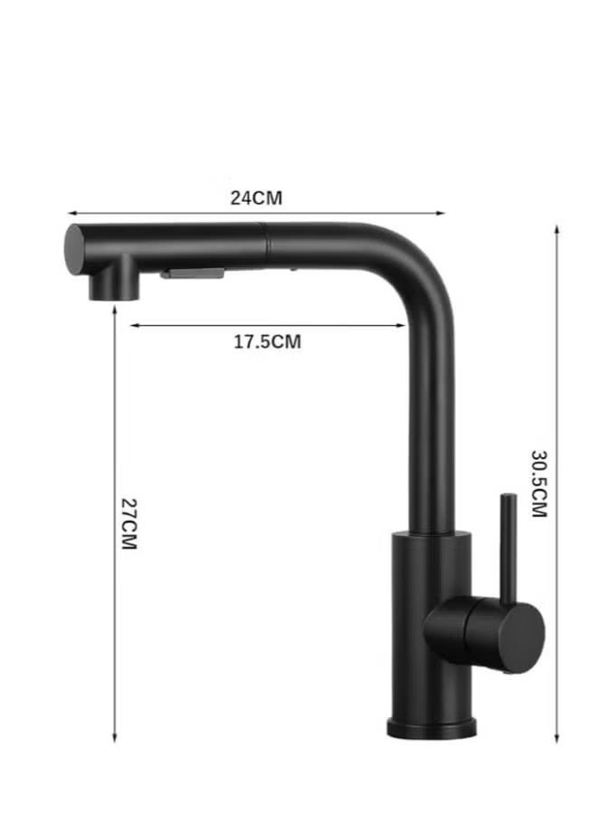 ALMIFTAH Black Kitchen Sink Mixer Faucet Matte Finish | Single Lever Brass Kitchen Tap | Modern Square High Arc Kitchen Mixer | Hot & Cold Water Tap – Model YT-K71.B - Image 5