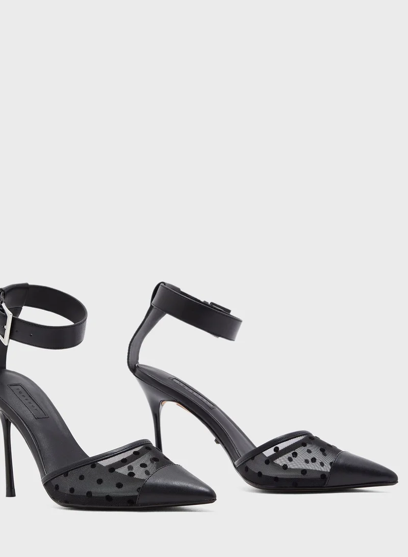 TOPSHOP Ankle Strap High Heel Pump