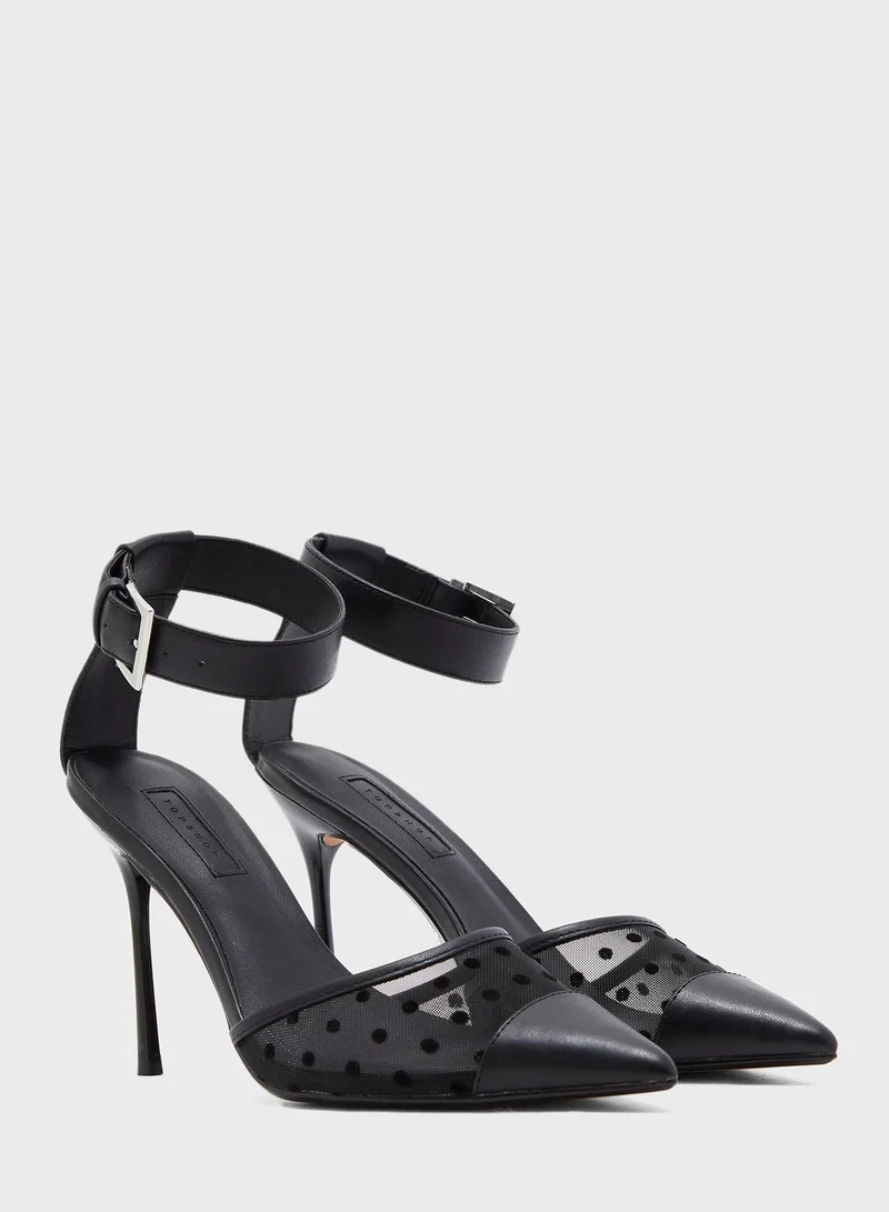 TOPSHOP Ankle Strap High Heel Pump