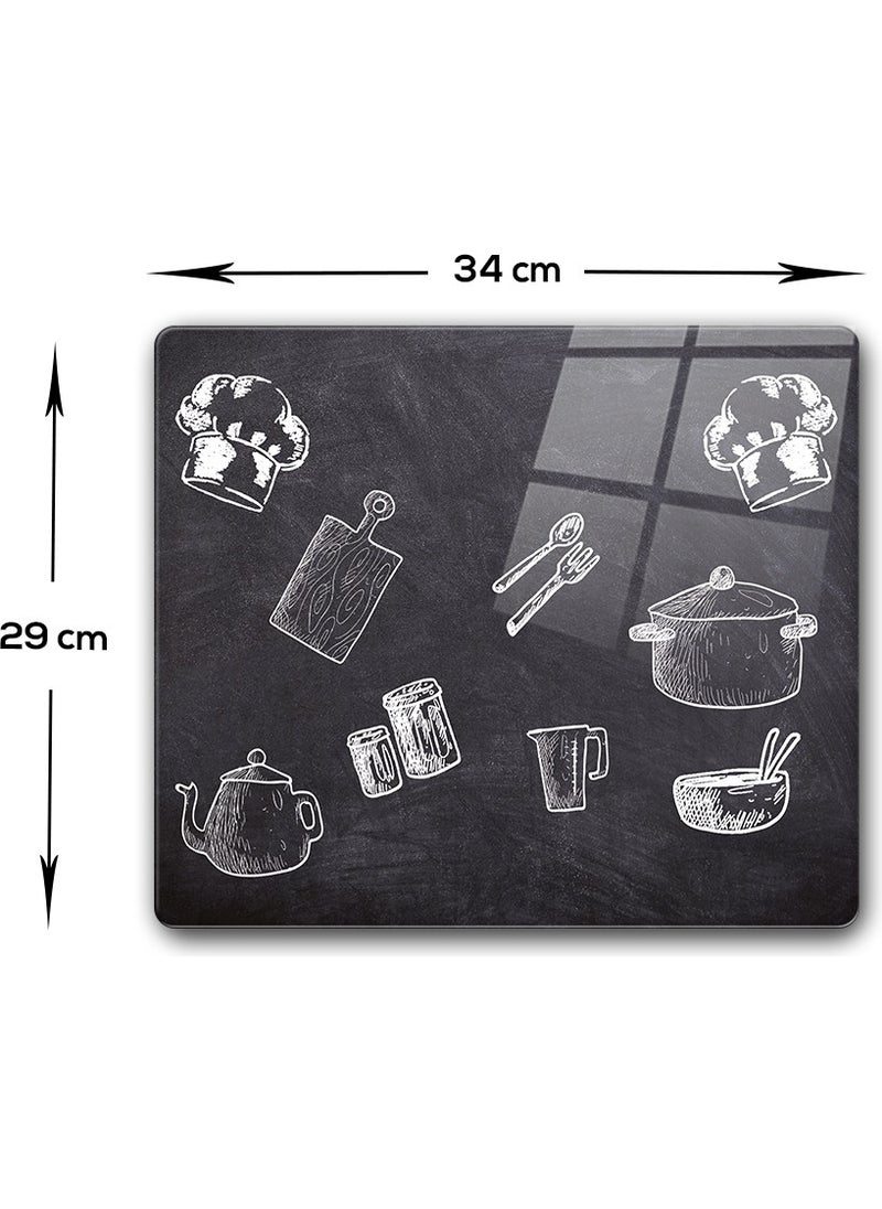 Chalkboard Look | Glass Cutting Board - Glass Cutting Table | 29cmx34cm - pzsku/ZA9A1191DA40C882B2F90Z/45/_/1730874524/4b73f825-e63b-4df2-8bec-bf135e98a1de