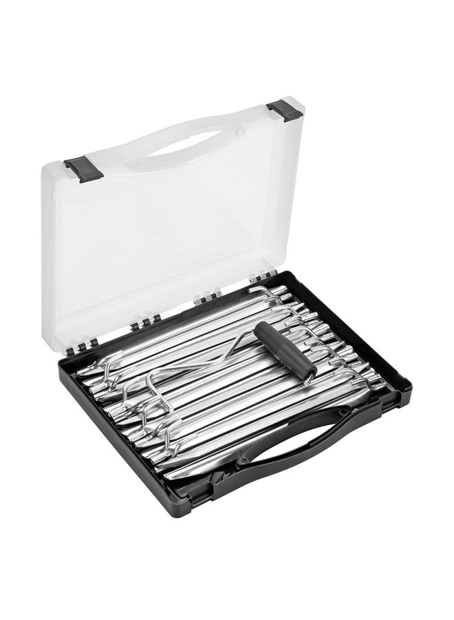 السنيدي طقم أوتاد خيمة، أطناب، فضي، طقم 20 قطع مقاس 23 سم - Image 1