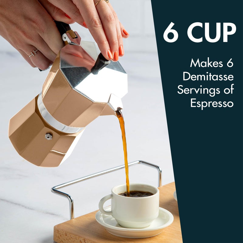 Primula Classic Stovetop Espresso and Coffee Maker, Moka Pot for Italian and Cuban CafÃ© Brewing, Greca Coffee Maker, Cafeteras, 6 Espresso Cups, Caramel - Image 3