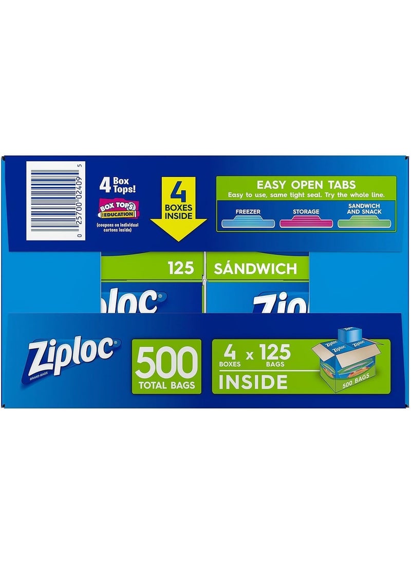 Ziploc Ziploc Easy Open Tabs Sandwich Bags 125 Count Pack of 4  - Image 4