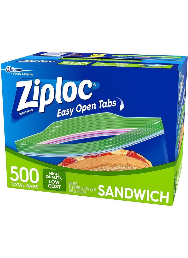 Ziploc Ziploc Easy Open Tabs Sandwich Bags 125 Count Pack of 4  - Image 5