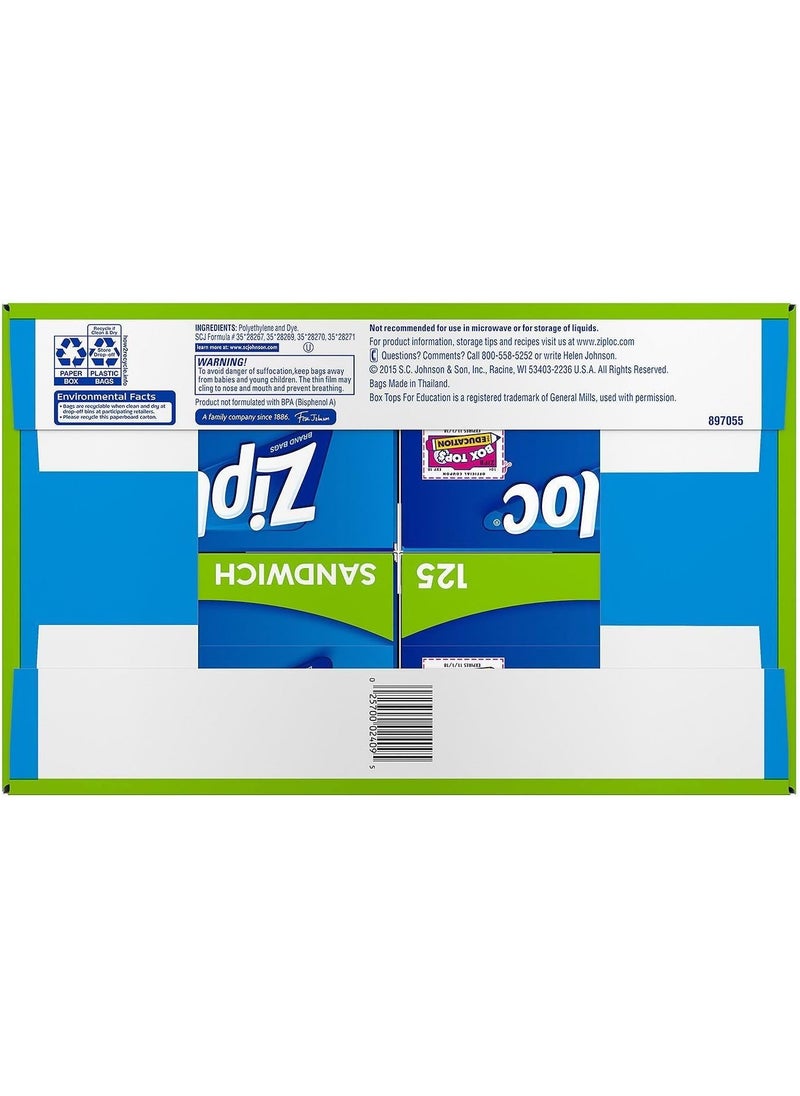 Ziploc Ziploc Easy Open Tabs Sandwich Bags 125 Count Pack of 4  - Image 3