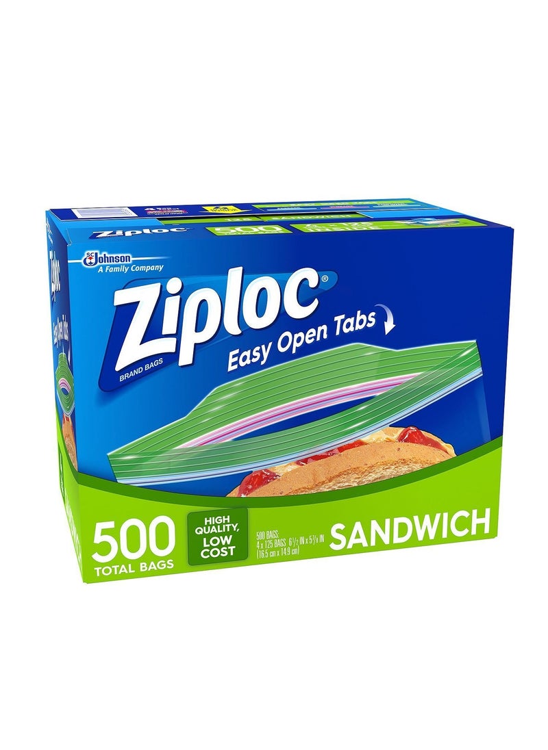 Ziploc Ziploc Easy Open Tabs Sandwich Bags 125 Count Pack of 4  - Image 1