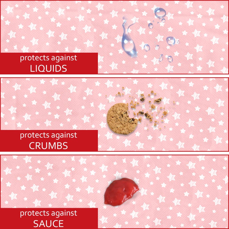 Moonsea Baby Splat Mat Anti Slip Waterproof High Chair Mat, Baby Feeding Table Cloth Floor Mat Cover, Baby Art Playtime Mat for Craft/Mealtime, 42X46 Inch Washable Portable Picnic Mat - Pink Star - Image 5