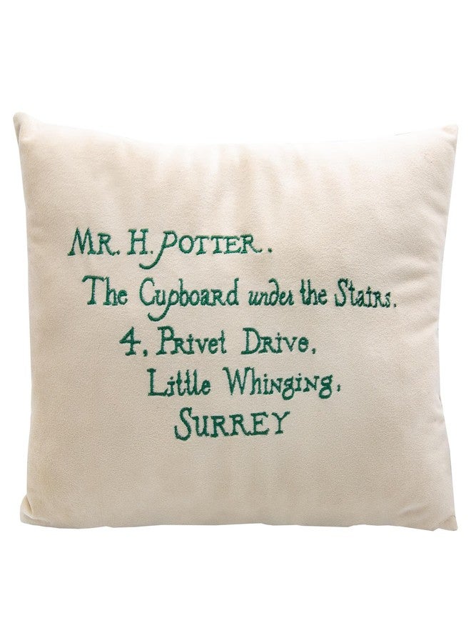 Harry Potter Hogwarts Acceptance Letter Cushion - Double-Sided Pillow with Privet Drive Address & Hogwarts Crest - 14"x10" - Soft Polyester Decorative Pillow for Fans - Image 1