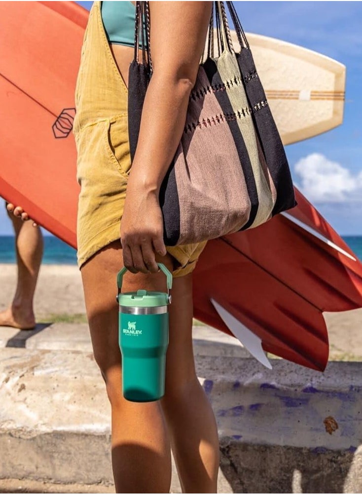 Stanley - IceFlow Stainless Steel Tumbler 30oz, Leak-Resistant, Vacuum Insulated Water Bottle with Straw, Keeps Drinks Cold for 12 Hours or Iced for 2 Days, Ideal for Home, Office, or Travel, Green - Image 1