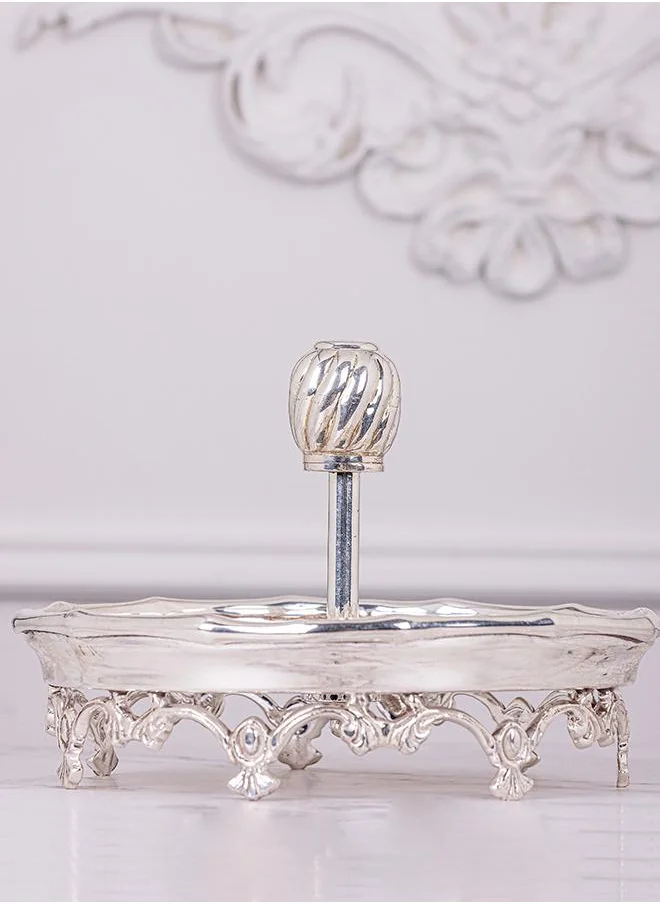 كويزيرا ANAQAT silver plated brass serving platter with legs by Quesera