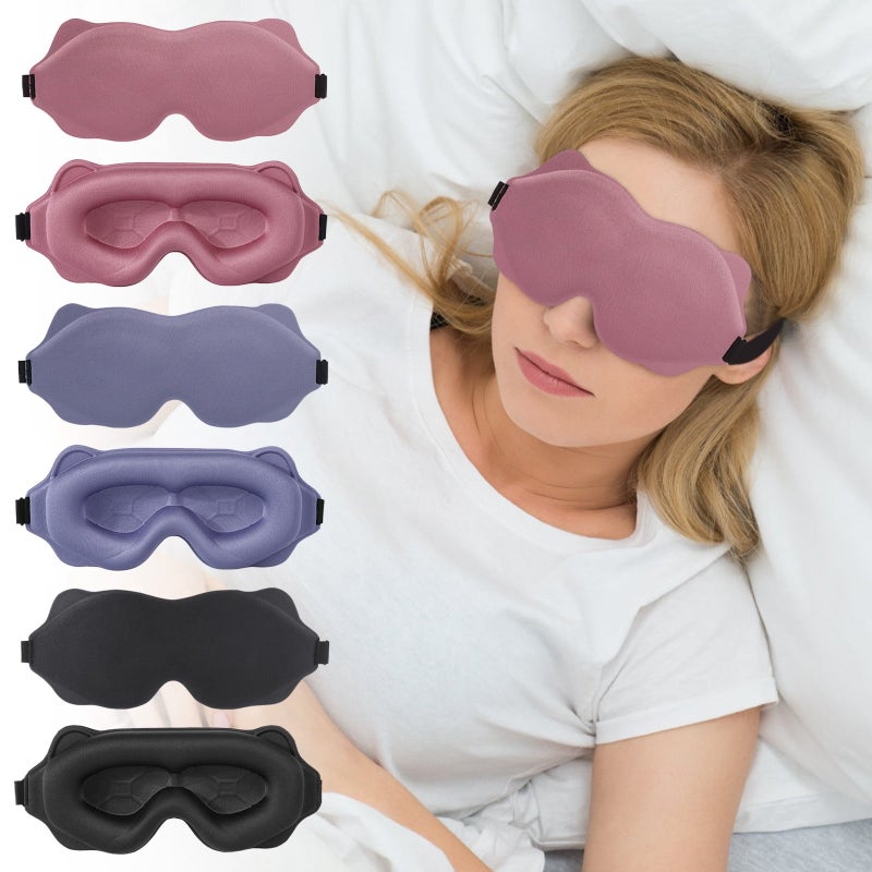 Sleep Mask: 3D Light Blocking Design, Adjustable Strap, Eye Mask - Soft Comfortable Fit, Travel Sleep Mask for Side Sleepers, Home & Travel Use - Image 1